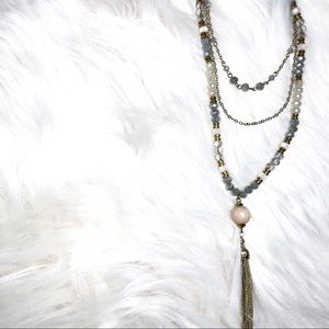 Gold Layered Beaded Necklace